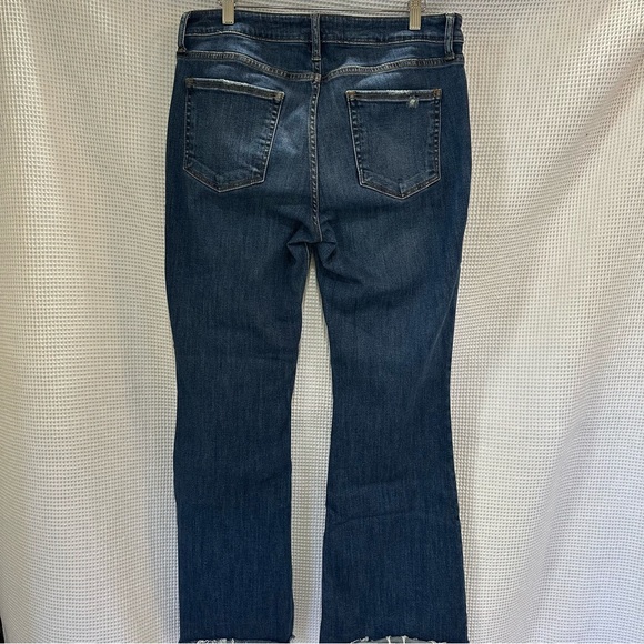 KUT from the Kloth Stella High-Rise Fab AB Flare Jeans Raw Hem Size 10 - Picture 2 of 7